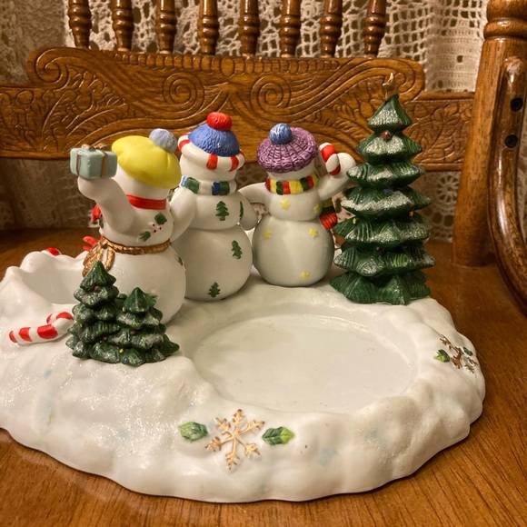 Vintage PartyLite Snowball Snowman Winter Holiday Tea Light Votive Candle Holder - Picture 7 of 17